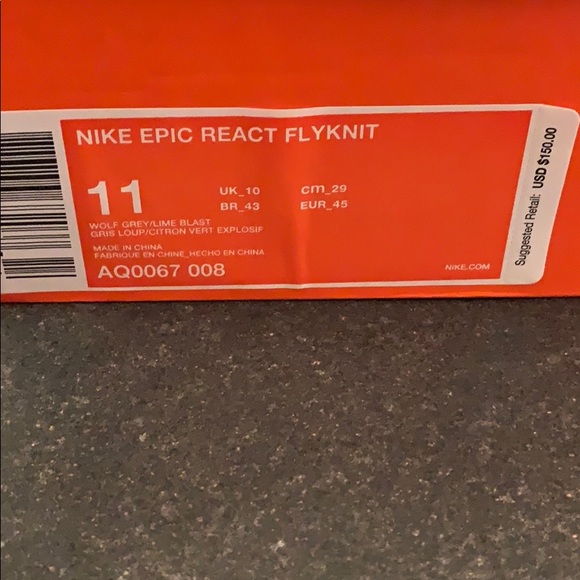 NWT Men’s Nike Epic React Flyknit Shoes - Picture 5 of 5